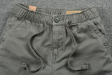 Shorts Mens Casual Cotton Shorts Work Trousers Knee Length Elastic Waist Men Chino Shorts