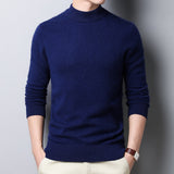 Sweater Warm Men's Half Turtleneck Solid Color Pullover Fashion Thickening  Middle-aged  Long-sleeved Top pullover