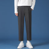 Pants Mens Korean Fashion Hip Hop Classic Nine-Point Pants  Men Oversize Breathable Wide Leg Casual Straight Trouser27-38