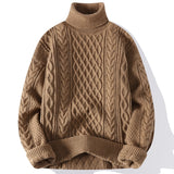 High Quality Mens Turtleneck Sweaters Pullover Solid Color Knitted Sweater Men Casual Pullovers Autumn Winter Warm Knitwear Man