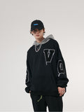 Y2K Hoodie Simple Embroidery Letter Plush Loose Shoulder Inf Men Sweater