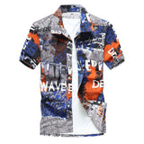 26 Colors Summer Fashion Mens Hawaiian Shirts Short Sleeve Button Coconut Tree Print Casual Beach Aloha Shirt Plus Size 5XL