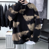Cloud Graphic Men Oversized Sweatshirts Autumn Korean Round Neck Pullovers Streetwear Casual Unisex Tops