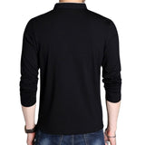 Spring Men's Long Sleeve T Shirts Half Buttons Stand Collar Cotton Pullovers Solid Casual Tops Comfy Korea Tide Slim Thin Tees