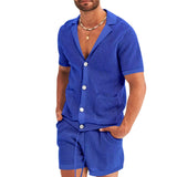 Summer Tracksuit Men Sets Casual Men Set 2 Pieces Man Short Sleeve T-shirt Solid Sports Shorts Joggers Sets Men Clothing