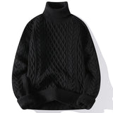 High Quality Mens Turtleneck Sweaters Pullover Solid Color Knitted Sweater Men Casual Pullovers Autumn Winter Warm Knitwear Man