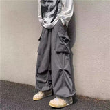 Streetwear Y2K Cargo Pant Overalls Minus Two Black Pants New Harajuku Fashion Casual Loose Men Rock Straight Wide Leg Pants