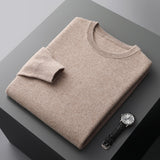 100% Pure Wool Sweater Men First Line Garment Seamless Pullover Spring and Autumn Basis Loose Casual Cashmere Knitting Sweater