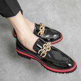 Men Casual Slip-On Leather Shoes Business Casual Patent Leather Glossy Shoes Man Streetwear Fashion Wedding Dress Luxury Shoes