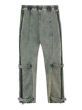 HOUZHOU Distressed Jeans Men Denim Trousers Male Zipper Hip Hop Punk Pants Vintage Casual Streetwear Designer Clothes Japanese