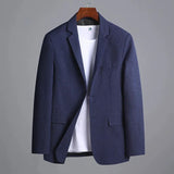 Men Suit Jacket Spring Autumn Casual Loose Business Blazer Masculino Fashion Solid Long Sleeves Button Costume Homme