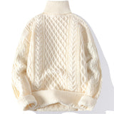 High Quality Mens Turtleneck Sweaters Pullover Solid Color Knitted Sweater Men Casual Pullovers Autumn Winter Warm Knitwear Man