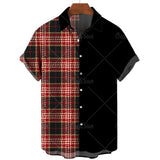 Hawaiian Beach Style Men's Short Sleeve Shirt 3D Printed Vintage Stripe Color Block Fashion Creative Loose Breathable