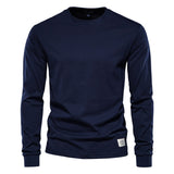 Spring New men T Shirt Fashion O-neck Long Sleeved Cotton Mens Tshirts High Quality  Man T-shirt 12 Color