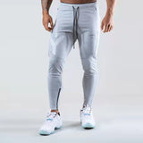 Gym Fitness Trousers Men's Autumn And Winter New Breathable Sports Wind Casual Fashion Pants Men's Waist Belt Sports Pants
