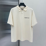 Summer Essentials Polo Shirts High street Reflective Letter Hip hop loose Unisex Cotton short sleeve Casual Men Couple Top Tee