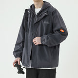 Men's Windbreaker Jacket With Hood Streetwear Outdoor Jackets Men Hip Hop Japan Style Harajuku Hoodies Jackets Men