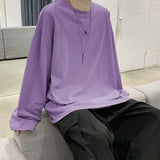 New Long Sleeve t shirt for Men Autumn Fashion Cotton Solid Color t-shirts Cozy Streetwear Men's t-shirt 5XL Baggy Korean Trendy