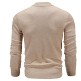 New Winter Men's Mock Neck Sweater Fashion Solid Color Warm Knitted Pullovers Men Casual Elastic Sweaters Male Autumn Knitwear
