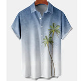 Harajuku Feather Hawaiian Men's Shirt Printed Short Sleeve Casual White Street Summer Beach Shirts For Men Clothing  Summer