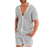 Summer Tracksuit Men Sets Casual Men Set 2 Pieces Man Short Sleeve T-shirt Solid Sports Shorts Joggers Sets Men Clothing