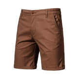 Summer 100% Cotton Solid Shorts Men High Quality Casual Business Social Elastic Waist Men Shorts 10 Colors Beach Shorts
