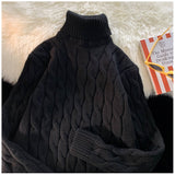 Autumn Winter Men's Thick Sweater Thick Solid Color Turtleneck Collar Long Sleeve Warm  Basic Classical  Knit Sweater