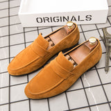 Spring New Suede Casual Men Shoes Fashion Slip on Loafers Male Leather Comfortable Flat Shoes Moccasins Classic Driving Shoes
