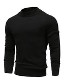 New Winter Men's Mock Neck Sweater Fashion Solid Color Warm Knitted Pullovers Men Casual Elastic Sweaters Male Autumn Knitwear