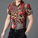 Men's Fashion Summer Shirt Short Sleeve Hawaiian Beach Casual Floral Shirts For Man Personalized Holiday NightClub Blouse