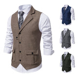 Men's Brown Vest Suit Vest Single breasted Designer Brand Sleeveless Formal Coat Top Adult Dress Tuxedo