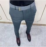 Suit Pants Spring Man Suit Pants Fashion Casual Slim Business Suit Pants Men Wedding Party Work Trousers Classic Large 36