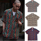 Leopard Print Wacko Maria High Quality Men Women Streetwear Casual Short Shirt Japan