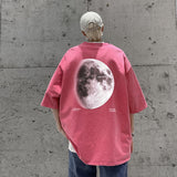 Planet Graphic Men's Short Sleeve T-shirt Vintage Oversized Fashion Casual Male T Shirt Korean Streetwear Men's Clothing