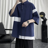 Summer New Polo Shirts Cotton Linen Breathable Men's Shirts Turn-down Collar All-match Tops Short Sleeve Harajuku Blouses
