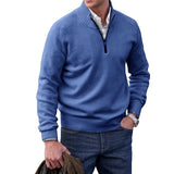 Men's Cashmere Zipper Basic Sweater Winter Men's Fleece Thicker Sweater Half Zipper Turtleneck Warm Pullover Quality Male Slim