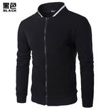 High Quality Plush Zip stand collar casua Jacket Men's Street Windbreaker Coat Men Hot Casual Outer Wear Thick