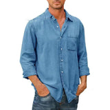 Spring Autumn New Men Cotton Shirt Fashion Stitching Long Sleeve Tops Loose Shirts For Men's Casual Lapel Male Blouse Streetwear