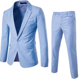 Men Blazers 3 Pieces Sets Business 2 Suits Vest Pants Blue Coats Wedding Formal Elegant Jackets Korean Luxury Free Shipping