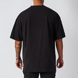 Mens Oversized Fit Short Sleeve T-shirt With Dropped Shoulder Loose Hip Hop Fitness T Shirt Summer Gym Bodybuilding Tops Tees