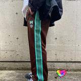 Similar All Black Needles Pants  Men Women 1:1 High Quality Embroidered Butterfly Needles Track Pants Straight AWGE Trousers