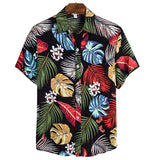 Men's Hawaiian Polyester Summer Short Sleeve Shirt Tropical Leaf 3D Pattern Printing Beach Male Shirts Casual Blouse For Men 5xl