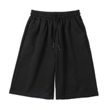 Straight Casual Shorts Men Clothing Summer New Korean Oversized Solid Color Simple Drawstring Baggy Male Sweatpants Shorts