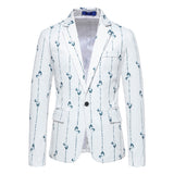 9 Colors!New Men's Fashion Printed Blazer Business Casual Classic One-button Blazers European size Mens Blazer Jacket