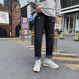 Summer Slim Fit Jeans for Mens Streetwear Korean Designer Regular Distressed Denim Slim Homme Pants Hip Hop Hole Jeans Trousers