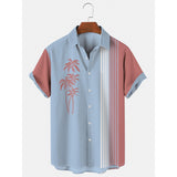 Men's 3D Print Summer Short Clothes Coconut Casual Beach Lapel Luxury Shirt Loose And Breathable Sleeve Retro Top Harajuku