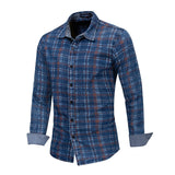 Fashion Men's Business Shirt Cotton Leisure Plaid Print Long Sleeved Shirt Tops Blouse Comfy Daily High Quality Shirts For Male