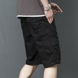 Summer Long Length Cargo Shorts Men Overalls Cotton Multi Pocket Capri Pants Breeches Tactical Military Shorts Plus Size 5XL