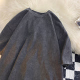 Quality Oversized Acid Washed T Shirt Women Vintage T-shirts Streetwear Mineral Wash Tee Shirts Girl Loose Luxury Brand Tops