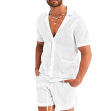 Summer Tracksuit Men Sets Casual Men Set 2 Pieces Man Short Sleeve T-shirt Solid Sports Shorts Joggers Sets Men Clothing